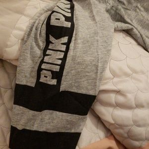 PINK Victoria's Secret Tops - PINK black and grey quarter sleve shirt PINK Victoria's Secret Tops - PINK black and grey quarter sleve shirt